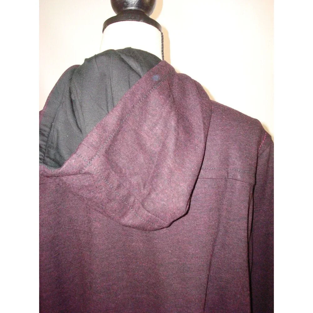 New NWT $248 XL Mens Zip Hoodie Jacket Leather Logo Patch Dark Red True Religion